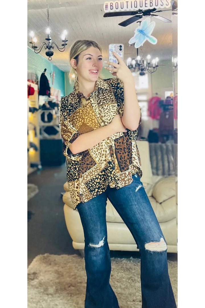 Mix Animal Print  Top - Vintage Dragonfly Boutique