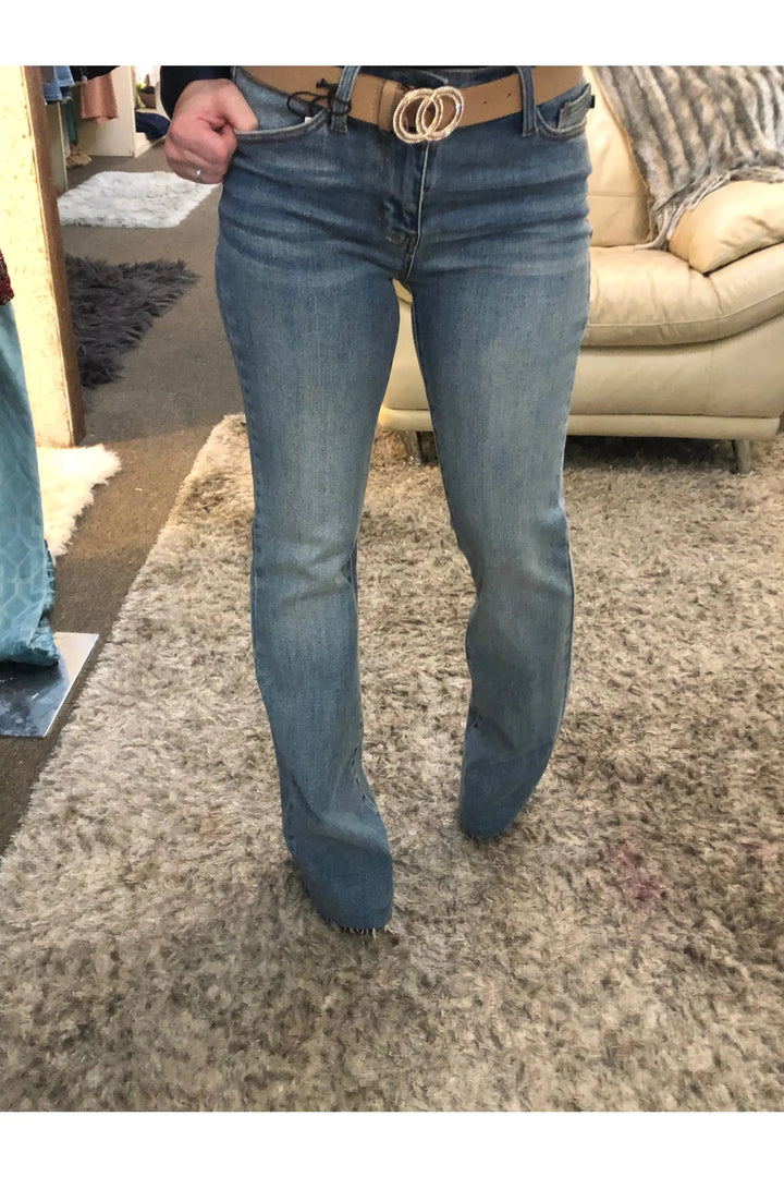 Judy Blue Raw Hem Bootcut Jeans - Vintage Dragonfly Boutique