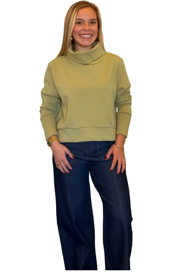 Entro Cowl Neck Long Sleeve Pullover - Vintage Dragonfly Boutique
