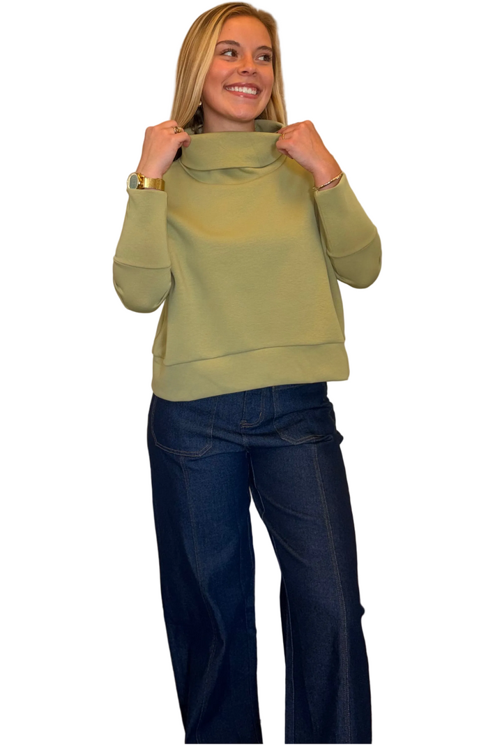 Entro Cowl Neck Long Sleeve Pullover - Vintage Dragonfly Boutique