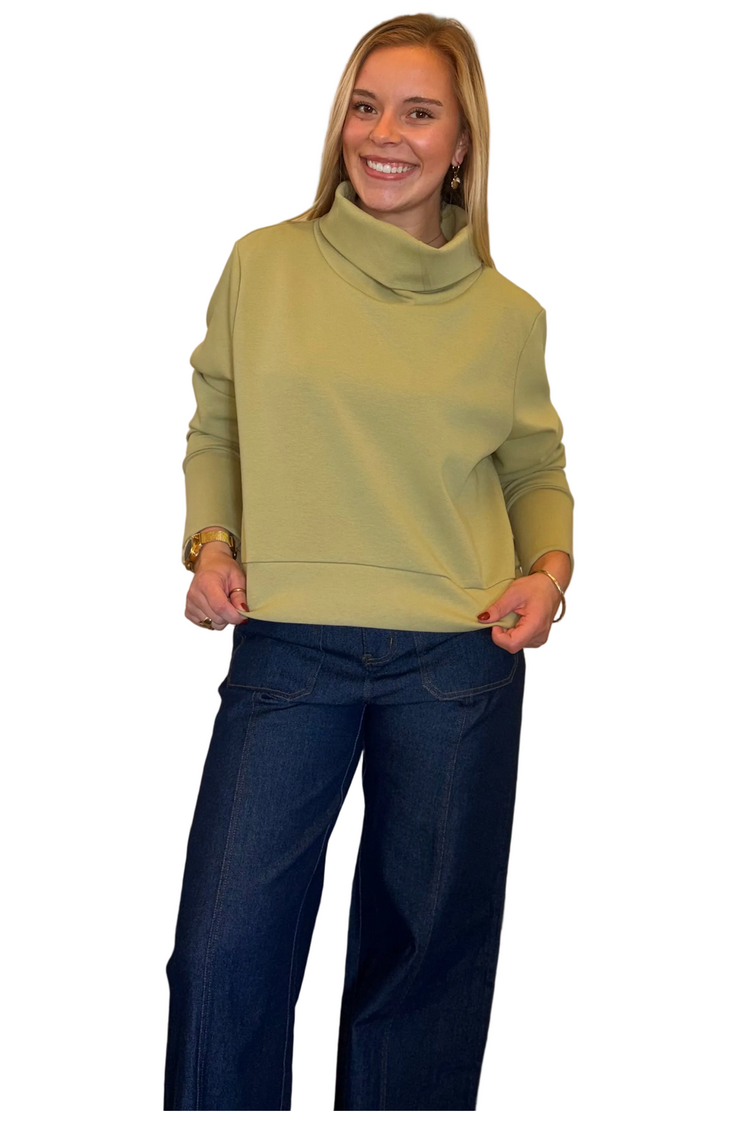 Entro Cowl Neck Long Sleeve Pullover - Vintage Dragonfly Boutique