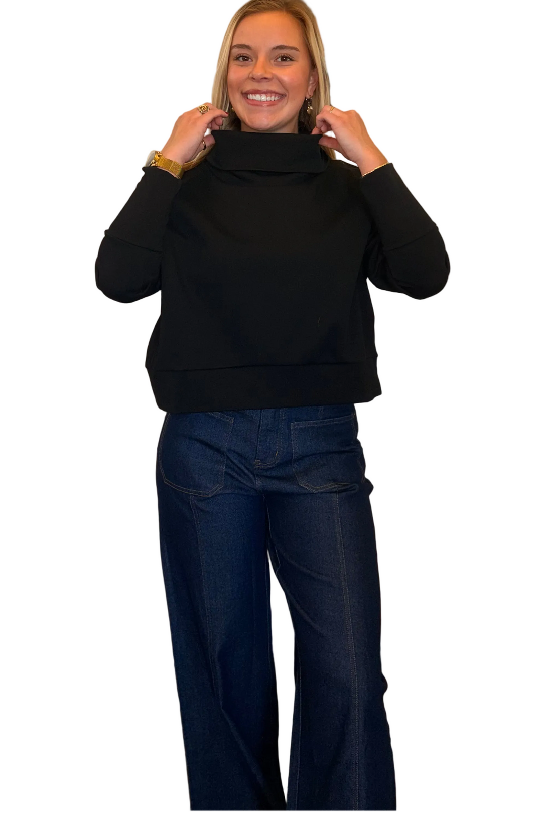Entro Cowl Neck Long Sleeve Pullover - Vintage Dragonfly Boutique
