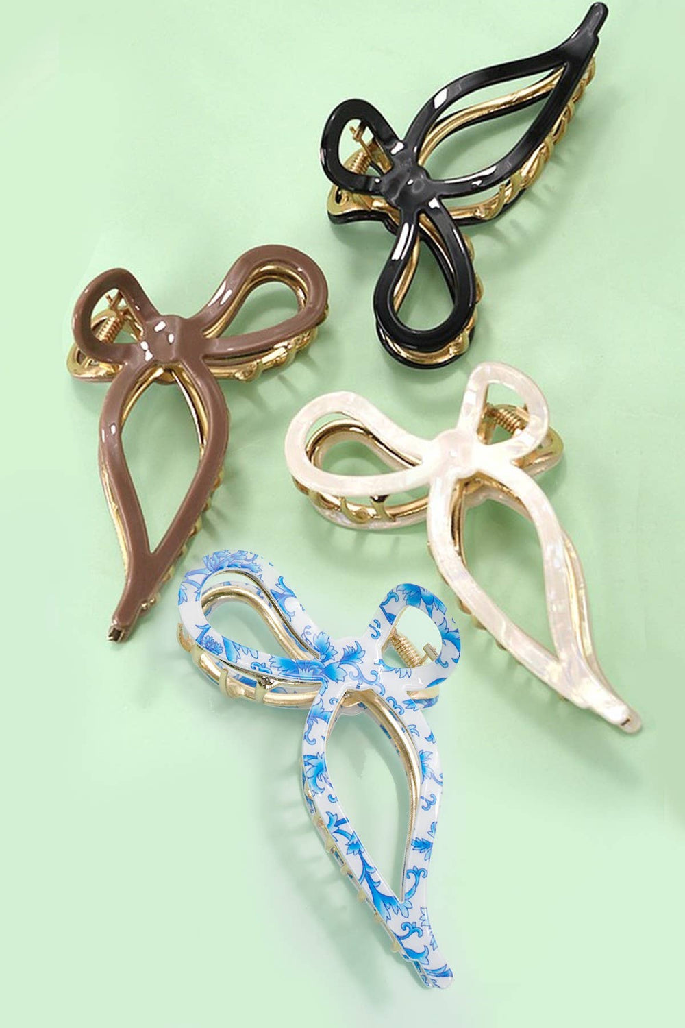 JOSSLYN by wall to wall - JUMBO CELLULOSE CASTING BOW HAIR CLAW CLIPS | Ivory - Vintage Dragonfly Boutique