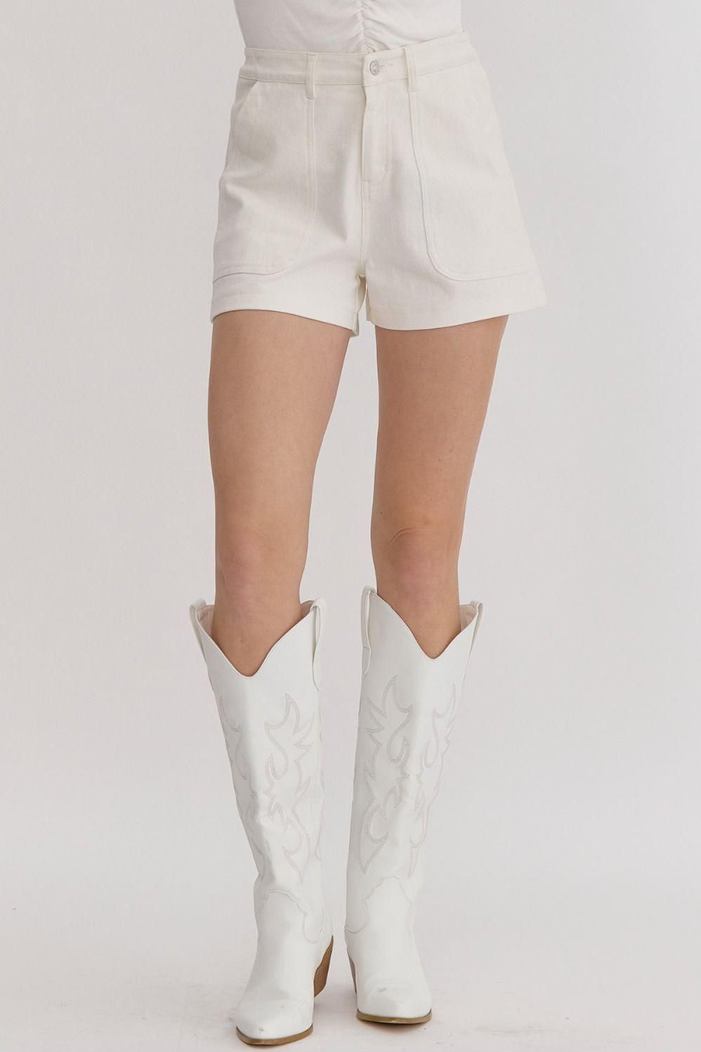 Entro Colored Denim High Waist Shorts