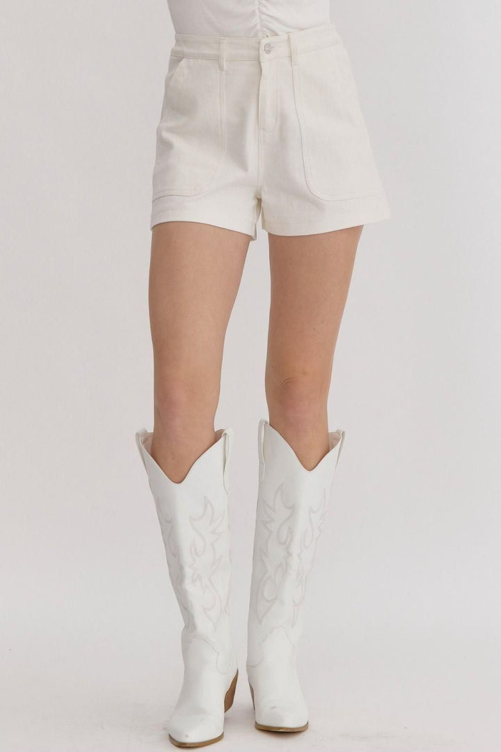 Entro Colored Denim High Waist Shorts