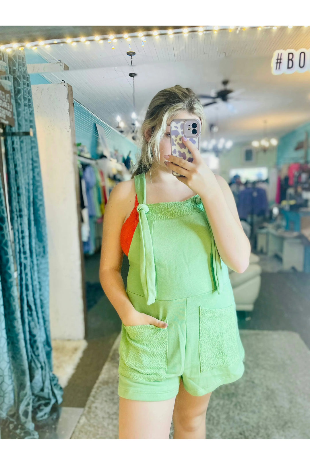 Sage French Terry Overalls - Vintage Dragonfly