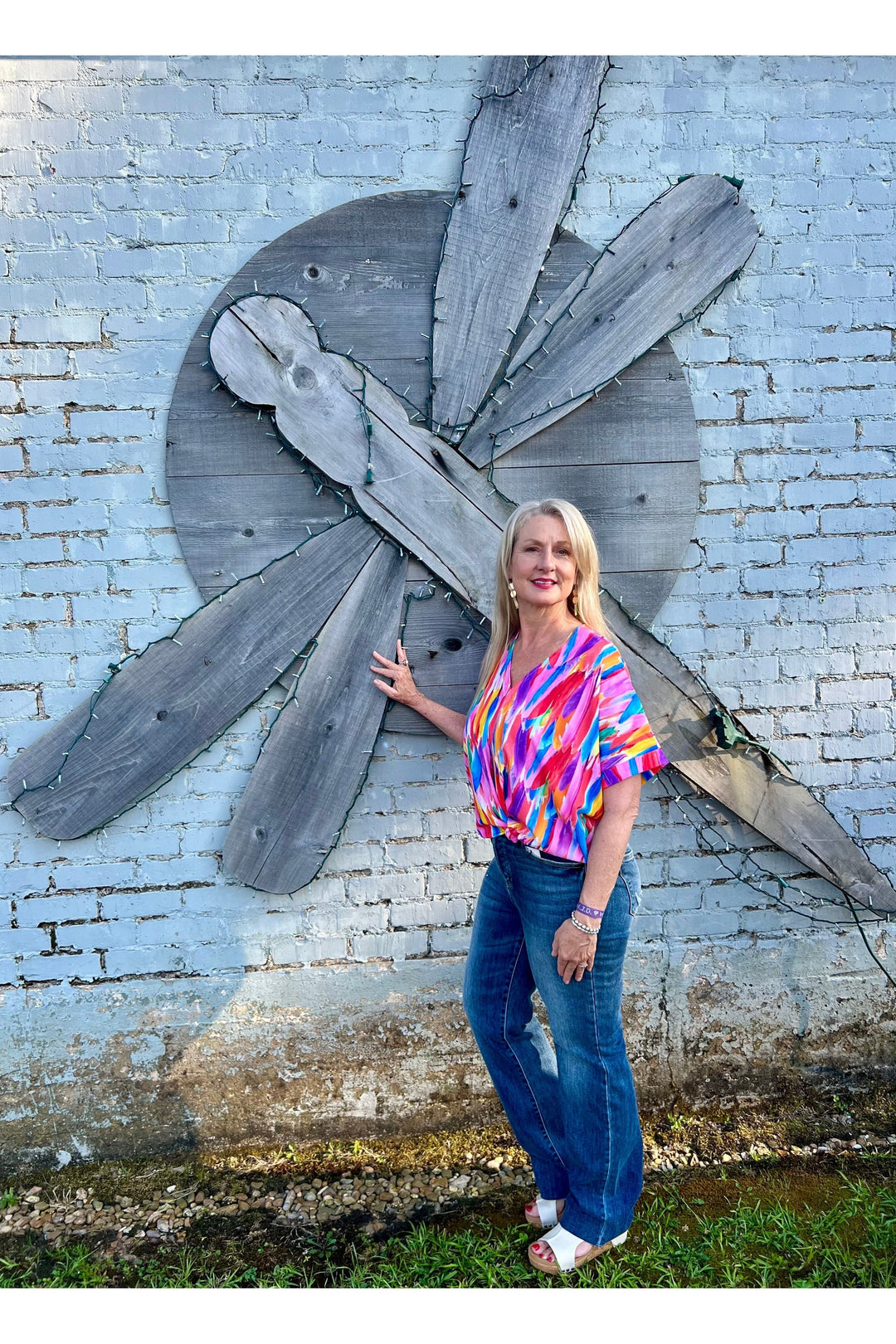 Pisco Multicolor Print Boxy Top - Vintage Dragonfly