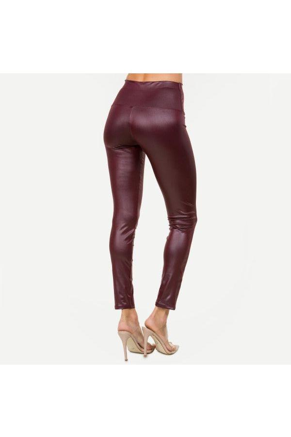 Faux Leather Ankle Skinny Leggings - Vintage Dragonfly Boutique