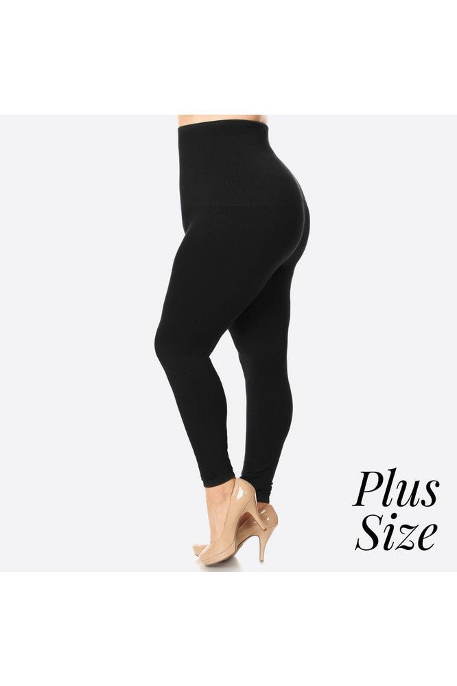 Plus Size High Waist Compression Leggings-Bottoms-Judson-Vintage Dragonfly-Women’s Fashion Boutique Located in Sumrall, Mississippi