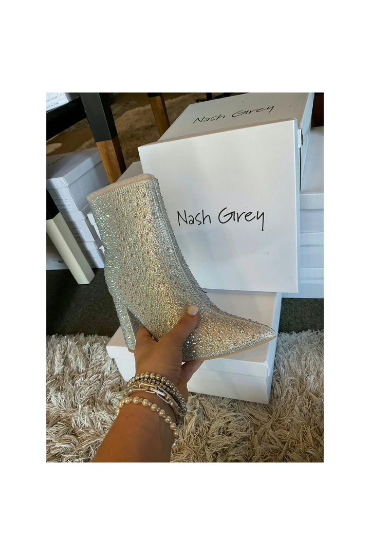 Downtown Lights Rhinestone Booties-Shoes-Nash Grey-Vintage Dragonfly-Women’s Fashion Boutique Located in Sumrall, Mississippi