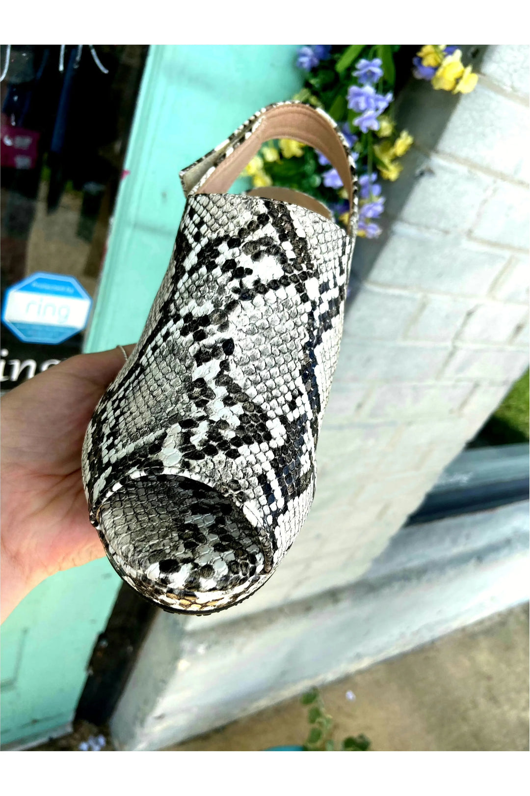 Sassy Peep Toe Black/White Snake Pattern-Shoes-Corky’s-Vintage Dragonfly-Women’s Fashion Boutique Located in Sumrall, Mississippi