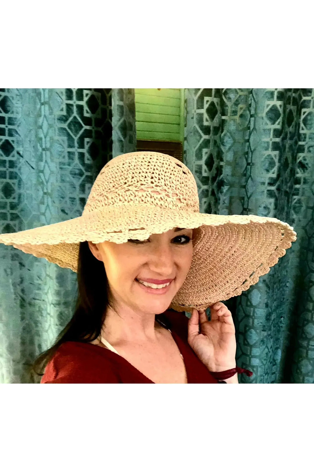 Knit Straw Wide Brim Hat-Accessories-Judson-Vintage Dragonfly-Women’s Fashion Boutique Located in Sumrall, Mississippi