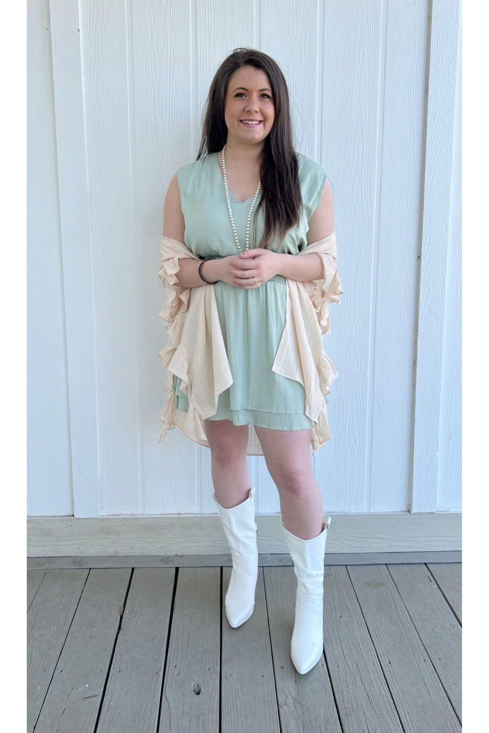 Sage Smocked Waist Dress-Kori America-Vintage Dragonfly-Women’s Fashion Boutique Located in Sumrall, Mississippi