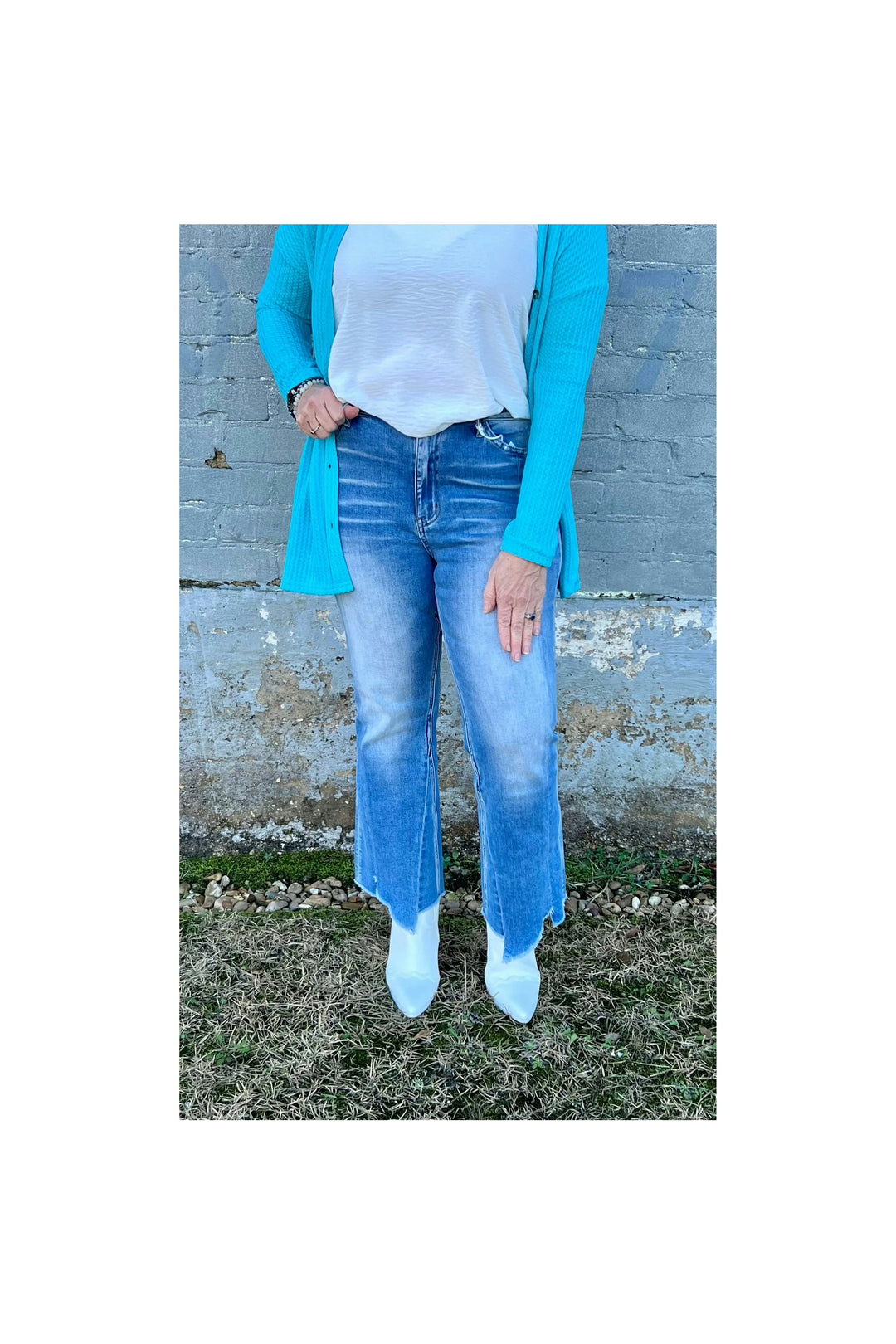 VERVET by Flying Monkey - SUPER HIGH RISE UNEVENLY CUT SEAM SUPER FLARE-Bottoms-VERVET by Flying Monkey-Vintage Dragonfly-Women’s Fashion Boutique Located in Sumrall, Mississippi