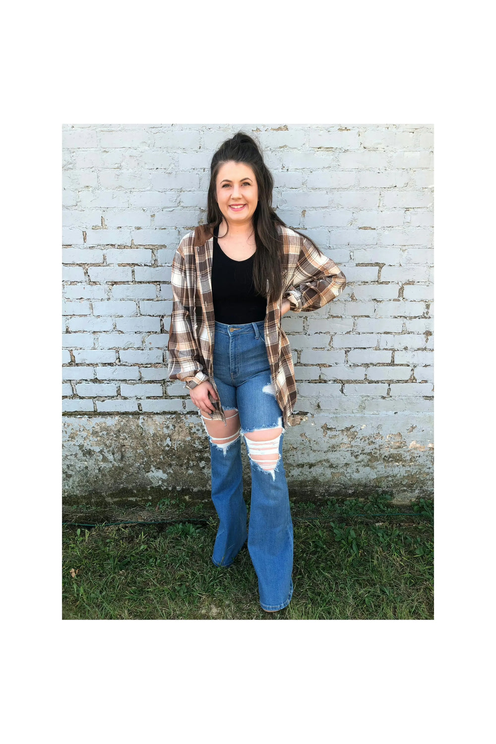 Judy Blue High Rise Distressed Flares-Judy Blue-Vintage Dragonfly-Women’s Fashion Boutique Located in Sumrall, Mississippi
