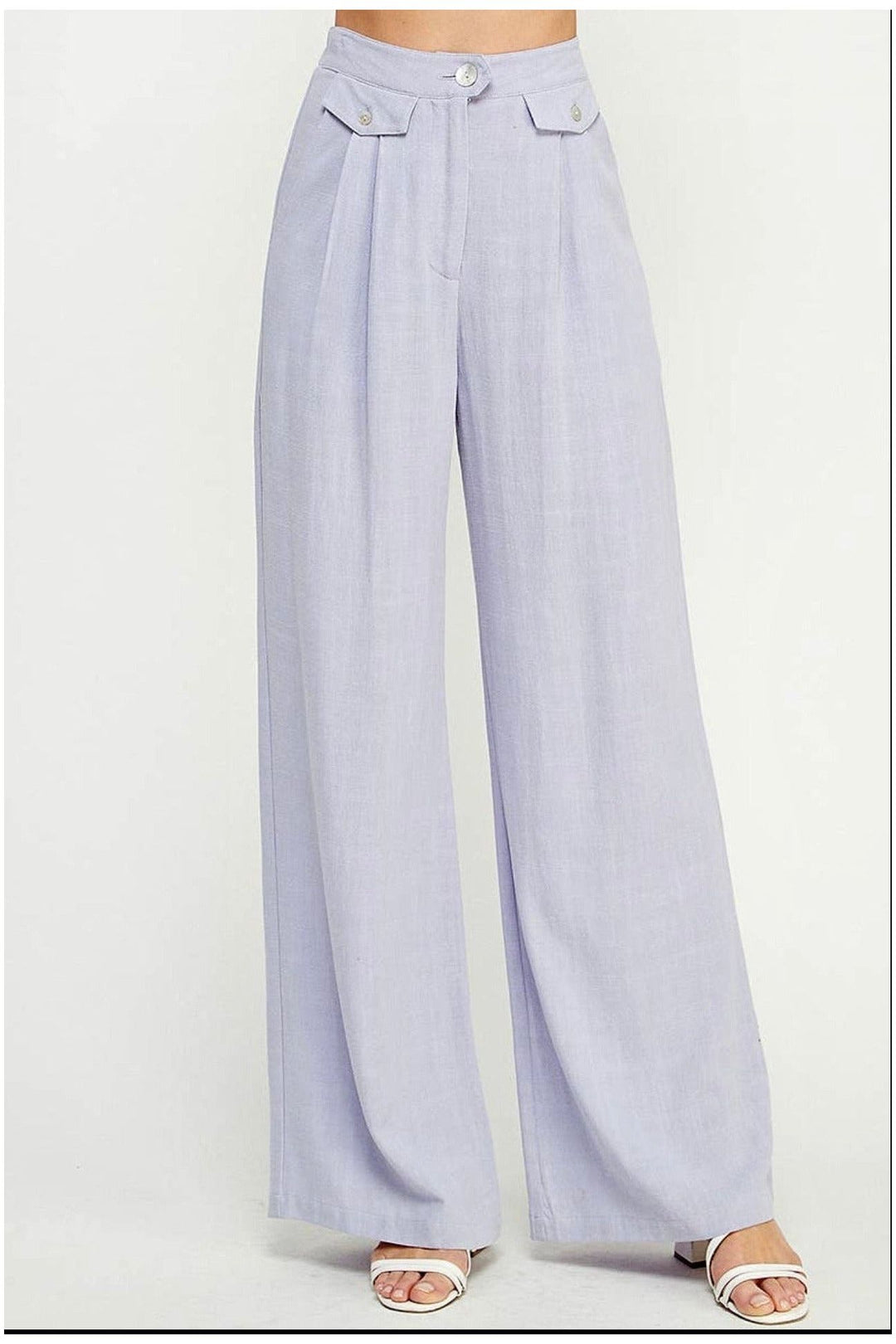 Allie Rose Linen Blend Flowing Dress Pants - Vintage Dragonfly Boutique