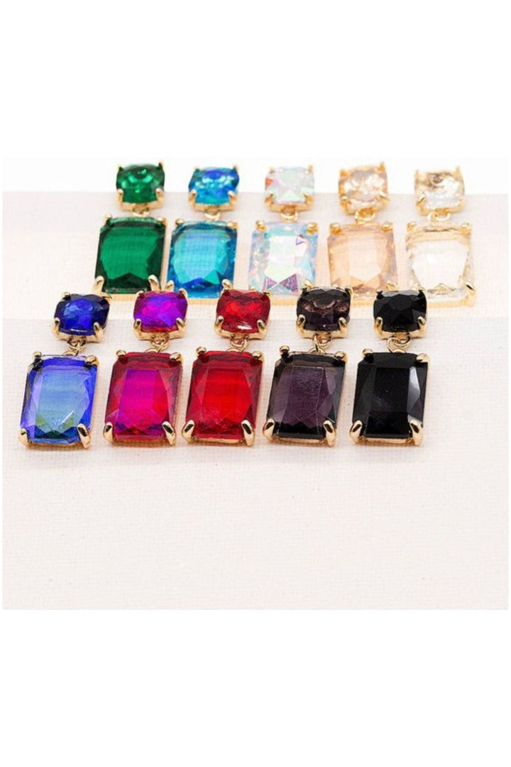 Square Shape two link Cushion Cut Dangle Earrings - Vintage Dragonfly