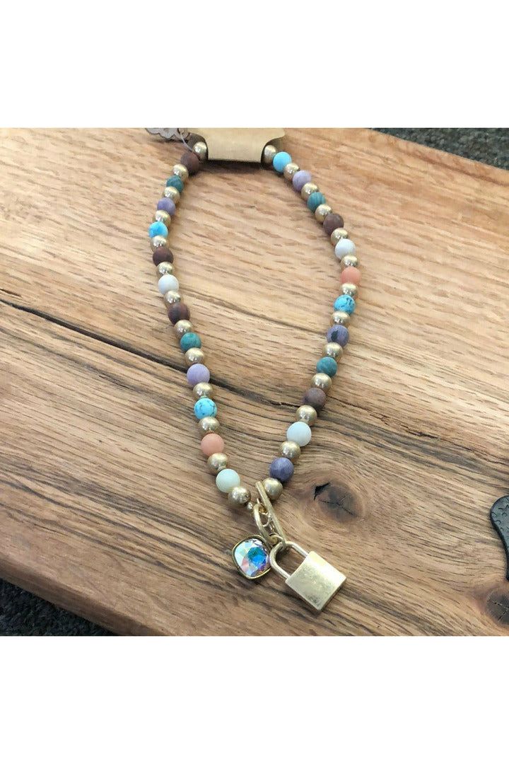 Multicolor stone bead Necklace-Jewelry-Pink Panache-Vintage Dragonfly-Women’s Fashion Boutique Located in Sumrall, Mississippi