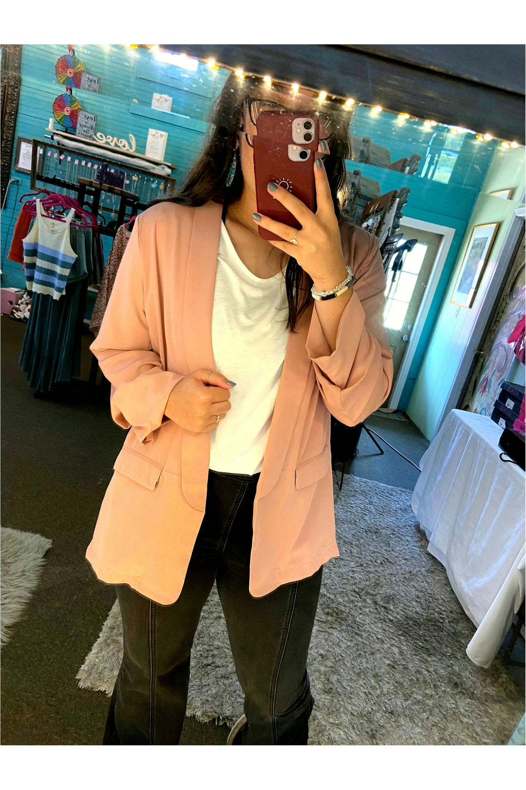 Mauve Blazer-Outerwear-Kori America-Vintage Dragonfly-Women’s Fashion Boutique Located in Sumrall, Mississippi