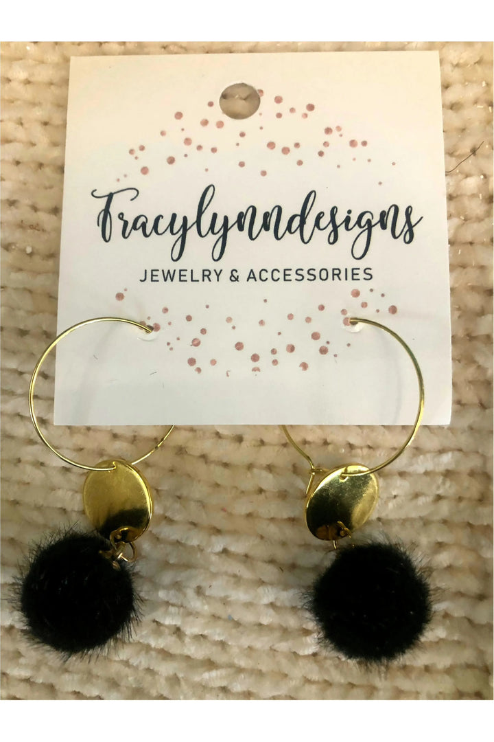 Gold Earrings with Dangle Puff TLD’s-Jewelry-Tracy Lynn Designs-Vintage Dragonfly-Women’s Fashion Boutique Located in Sumrall, Mississippi
