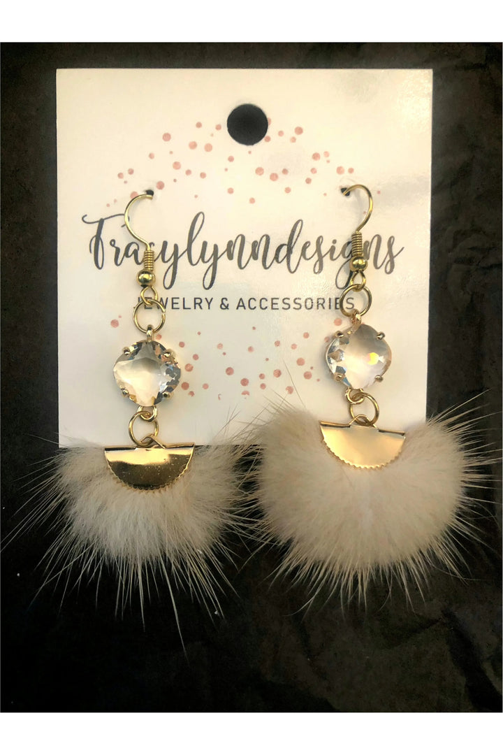 Bling Puff Earrings on fish hook with Crystal-Jewelry-Tracy Lynn Designs-Vintage Dragonfly-Women’s Fashion Boutique Located in Sumrall, Mississippi