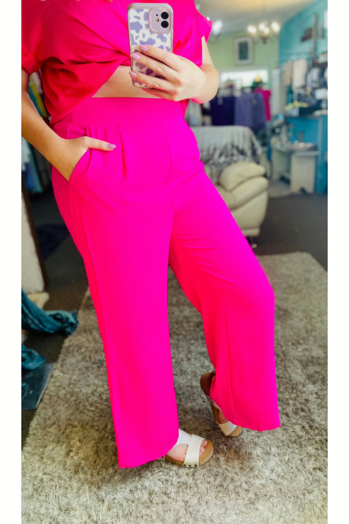 Jodifl Solid Color Wide Leg Pants - Vintage Dragonfly