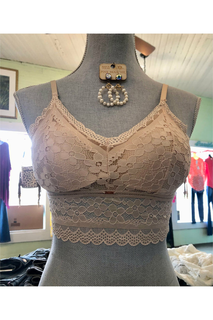 Sydney Taupe Bralette-Bralettes-JadyK-Vintage Dragonfly-Women’s Fashion Boutique Located in Sumrall, Mississippi