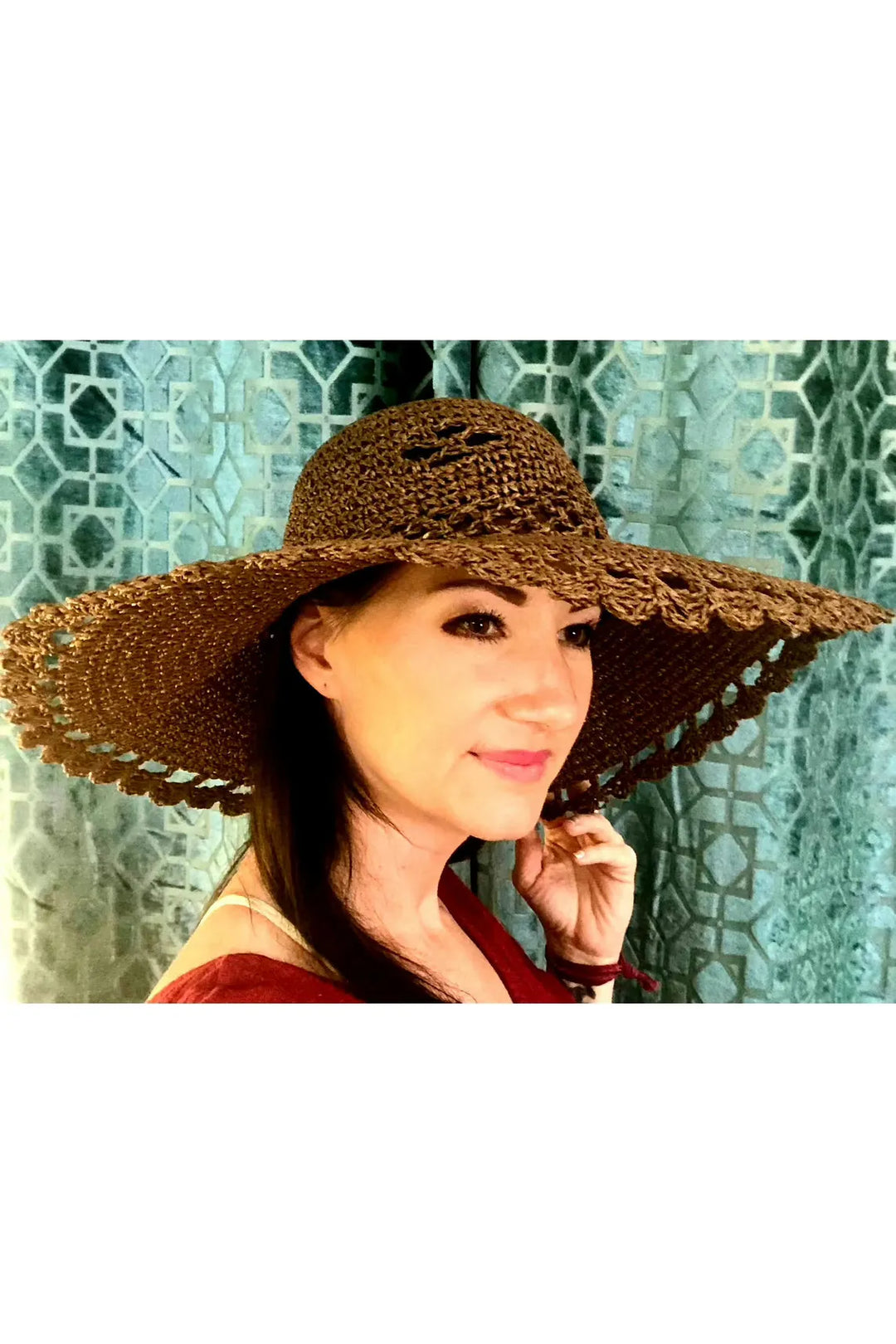 Knit Straw Wide Brim Hat-Accessories-Judson-Vintage Dragonfly-Women’s Fashion Boutique Located in Sumrall, Mississippi