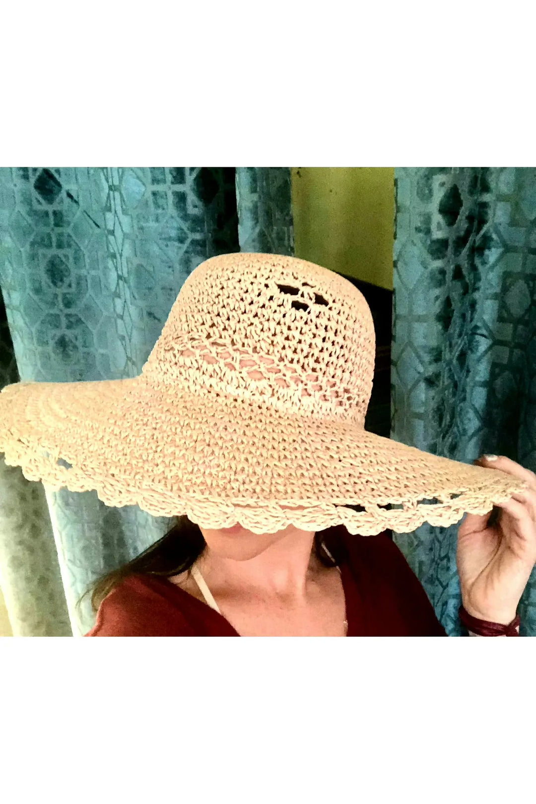 Knit Straw Wide Brim Hat-Accessories-Judson-Vintage Dragonfly-Women’s Fashion Boutique Located in Sumrall, Mississippi
