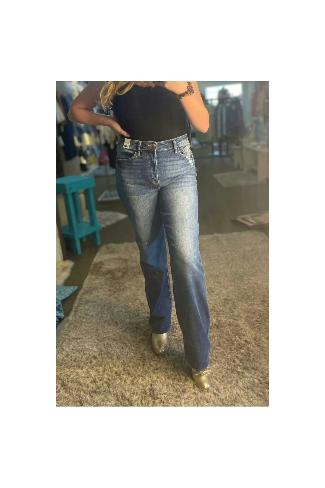 High Waist Hidden Button-Fly Straight Jeans-Bottoms-Judy Blue-Vintage Dragonfly-Women’s Fashion Boutique Located in Sumrall, Mississippi