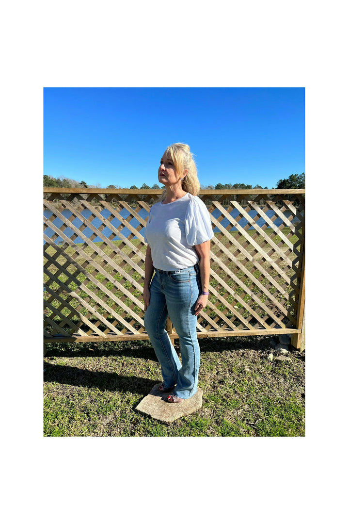 Judy Blue raw hem Bootcut Jeans-Bottoms-Judy Blue-Vintage Dragonfly-Women’s Fashion Boutique Located in Sumrall, Mississippi