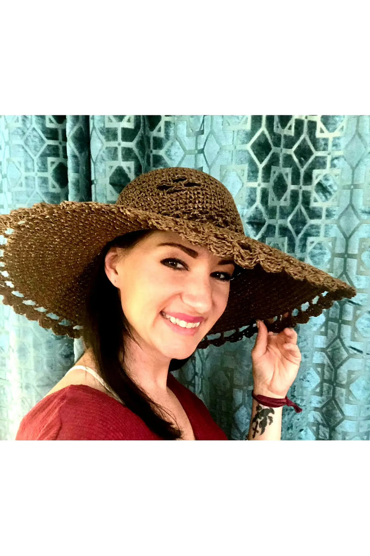 Knit Straw Wide Brim Hat-Accessories-Judson-Vintage Dragonfly-Women’s Fashion Boutique Located in Sumrall, Mississippi