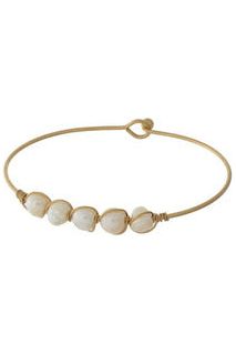 Gold Ivory Pearl Bangle Bracelet-Judson-Vintage Dragonfly-Women’s Fashion Boutique Located in Sumrall, Mississippi