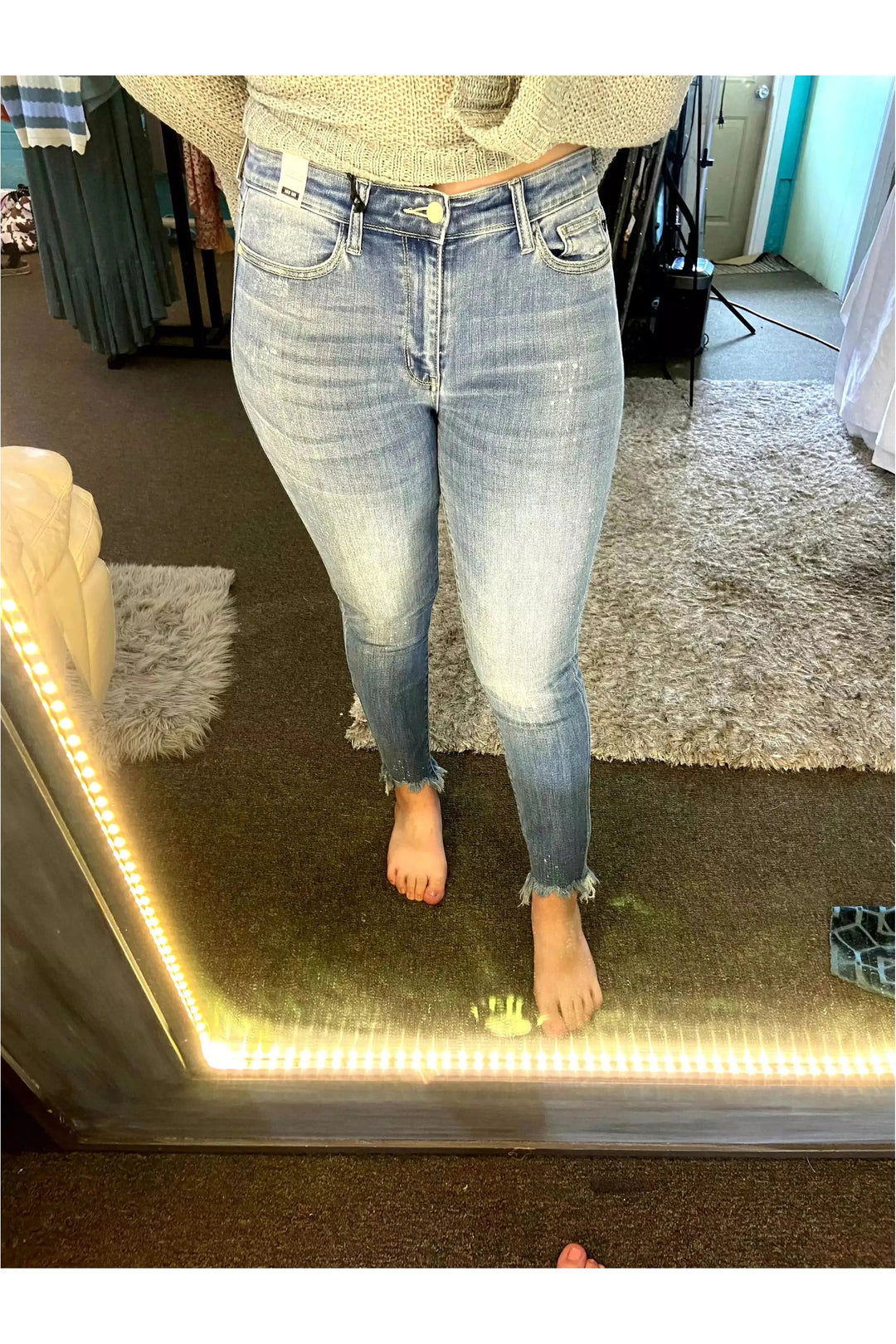 BLEACH splash Shark Bite - Judy Blue-Bottoms-Judy Blue-Vintage Dragonfly-Women’s Fashion Boutique Located in Sumrall, Mississippi