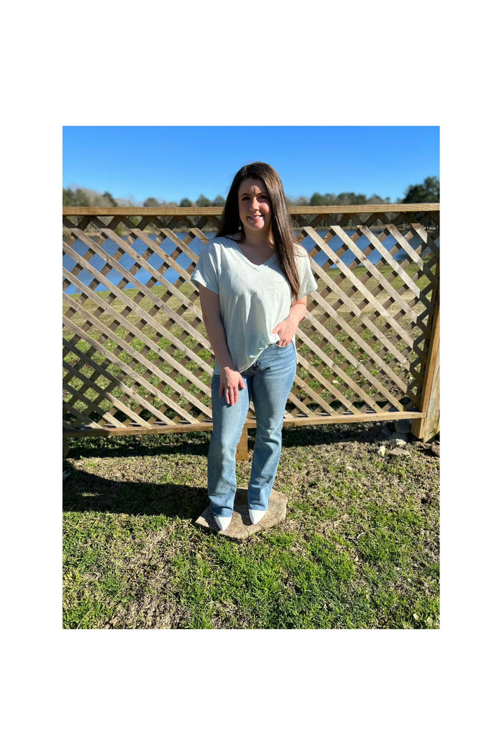 Judy Blue raw hem Bootcut Jeans-Bottoms-Judy Blue-Vintage Dragonfly-Women’s Fashion Boutique Located in Sumrall, Mississippi