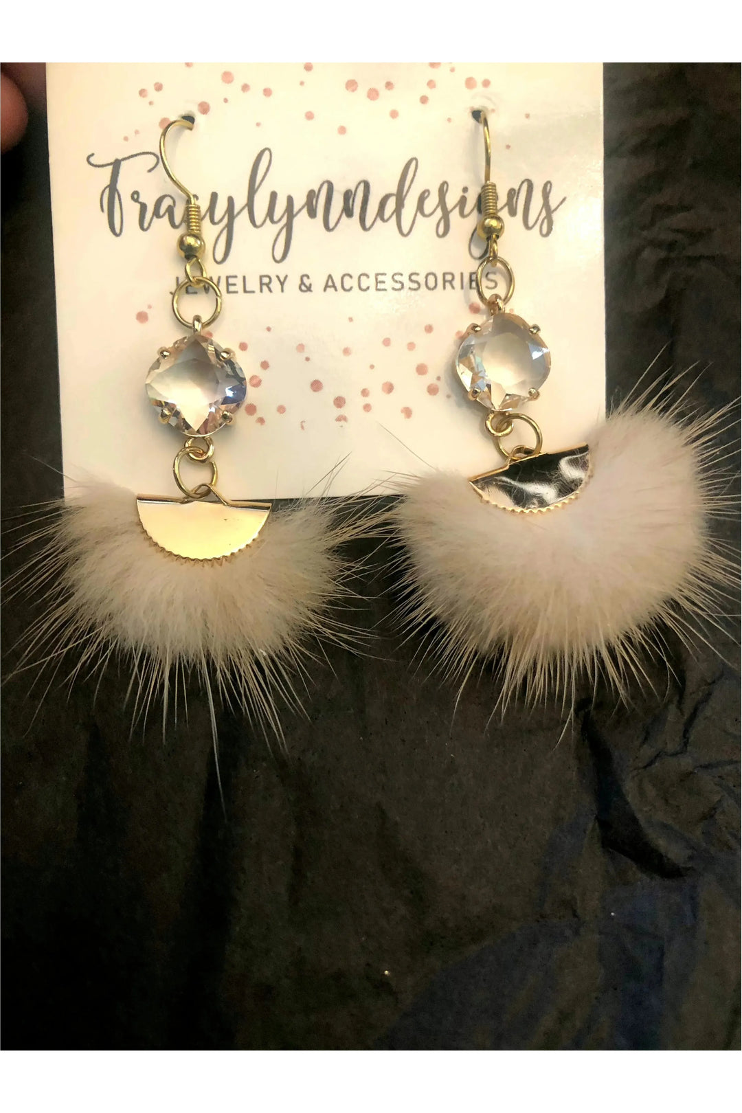 Bling Puff Earrings on fish hook with Crystal-Jewelry-Tracy Lynn Designs-Vintage Dragonfly-Women’s Fashion Boutique Located in Sumrall, Mississippi