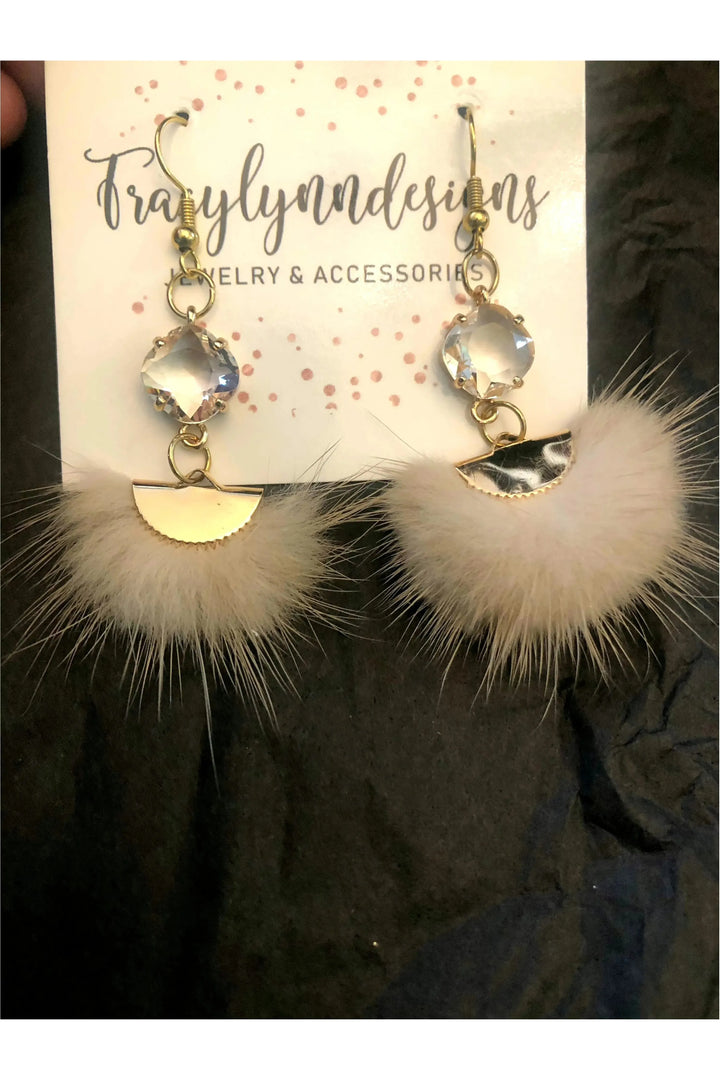 Bling Puff Earrings on fish hook with Crystal-Jewelry-Tracy Lynn Designs-Vintage Dragonfly-Women’s Fashion Boutique Located in Sumrall, Mississippi