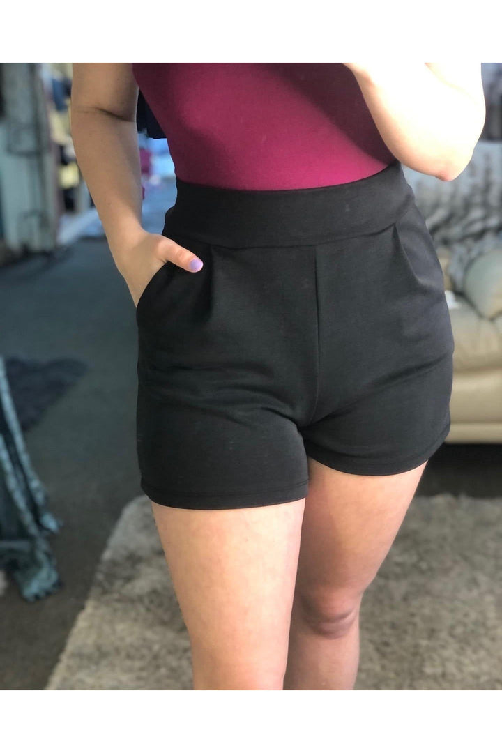 Dusty Black Pleated Flare Shorts - Vintage Dragonfly