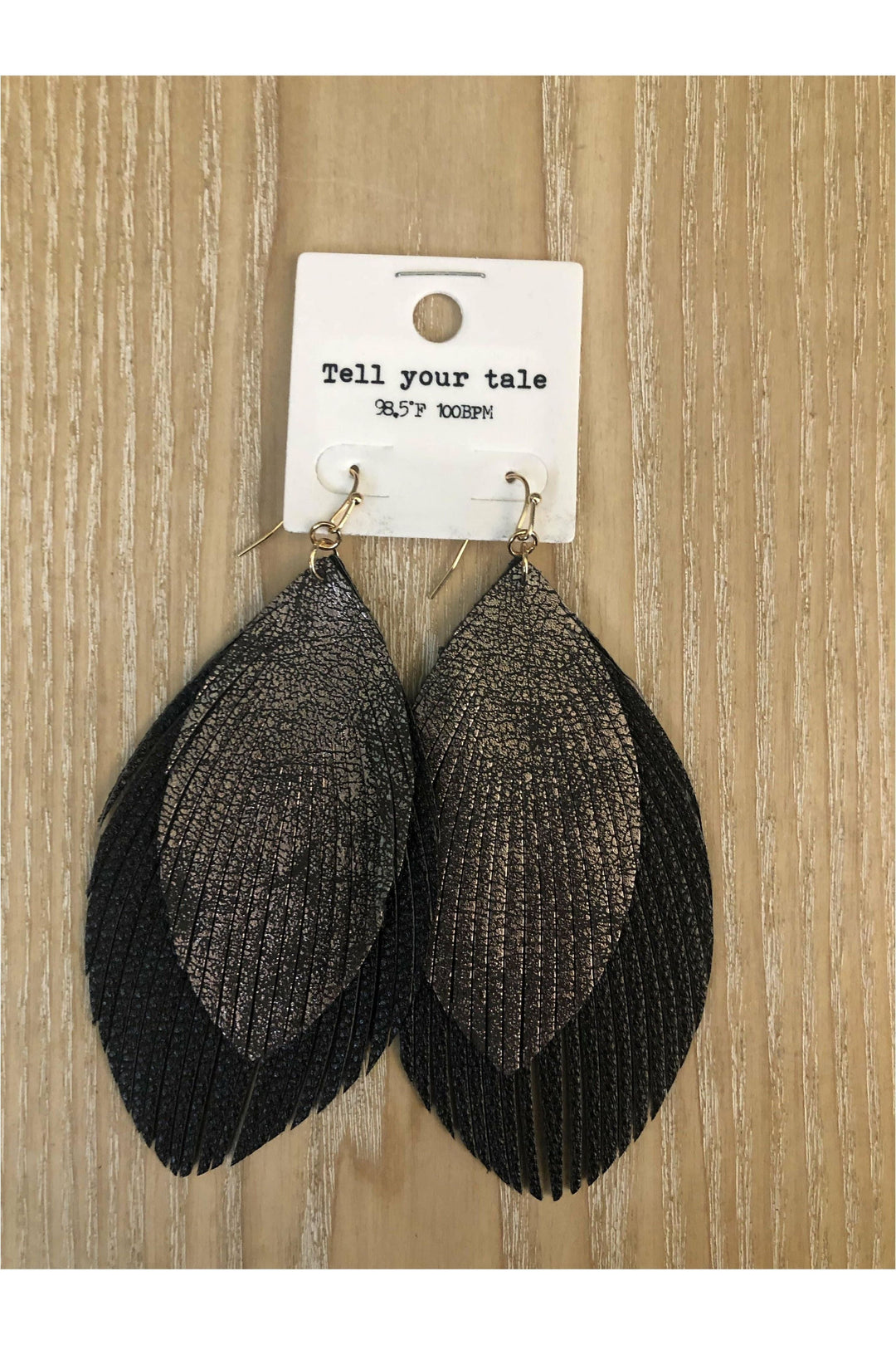 Long Layered Leather Double Feather Earrings-Earrings-Judson-Vintage Dragonfly-Women’s Fashion Boutique Located in Sumrall, Mississippi