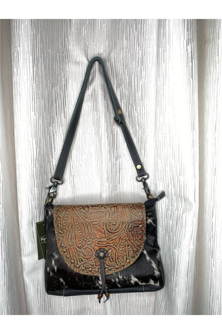 Steamy Leather and Hair on Bag-Accessories-Myra-Vintage Dragonfly-Women’s Fashion Boutique Located in Sumrall, Mississippi