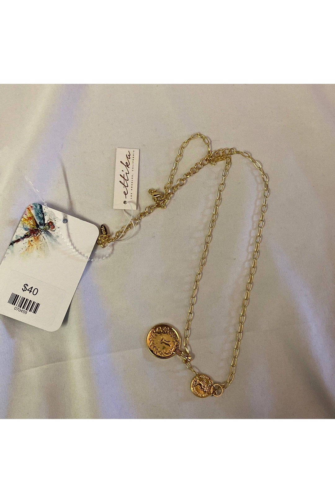 Simplicity Coin & Chain Necklace In Gold-Jewelry-Ettika-Vintage Dragonfly-Women’s Fashion Boutique Located in Sumrall, Mississippi